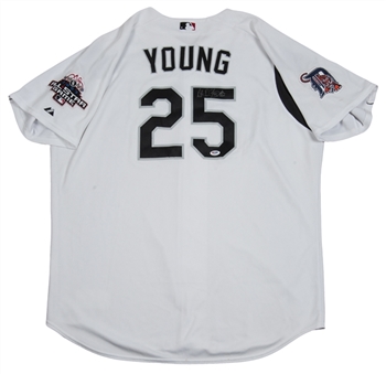 2003 Dmitri Young Game Worn and Signed American League All Star Batting Practice Jersey (PSA/DNA)